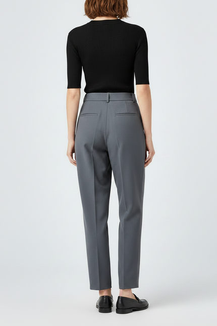 Pantalon De Tailleur Gris - Gabardine - vue 2