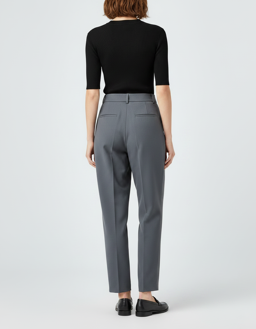 Pantalon De Tailleur Gris - Gabardine - vue 2