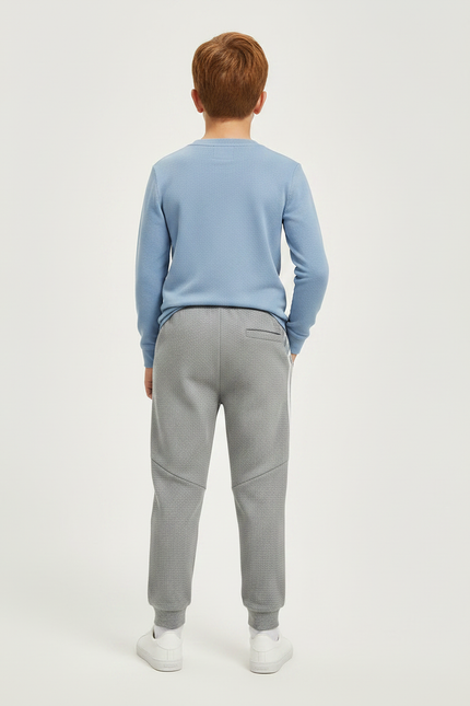 Pantalon Gris Adidas Enfants Sportif Rayures - Molleton - vue 2