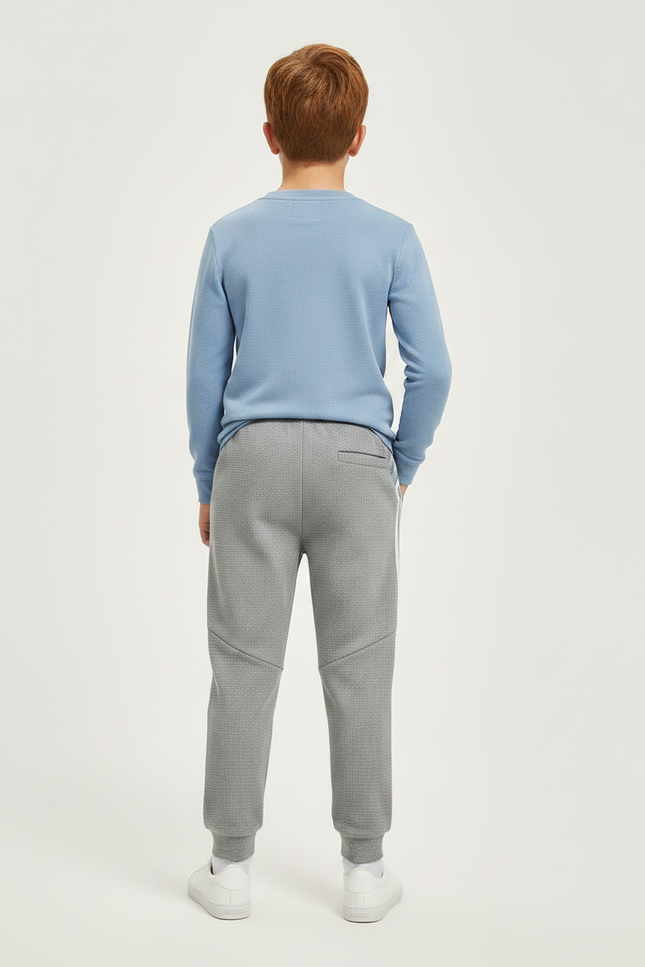 Pantalon Gris Adidas Enfants Sportif Rayures - Molleton - vue 2