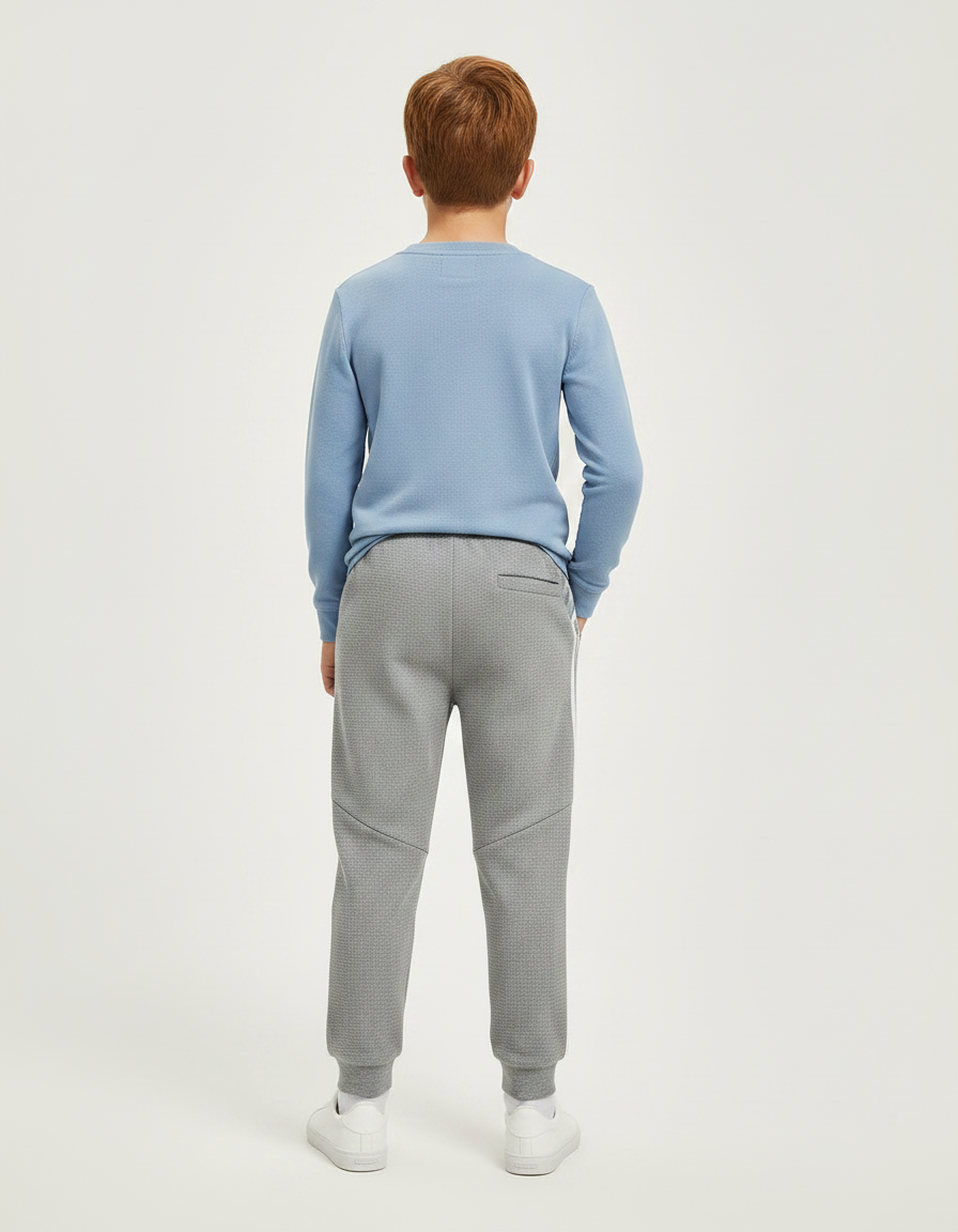 Pantalon Gris Adidas Enfants Sportif Rayures - Molleton - vue 2