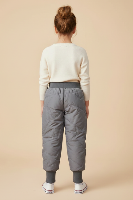 Pantalon Gris Matelassé Motif Étoiles Enfant Chaud - Polyester - vue 2