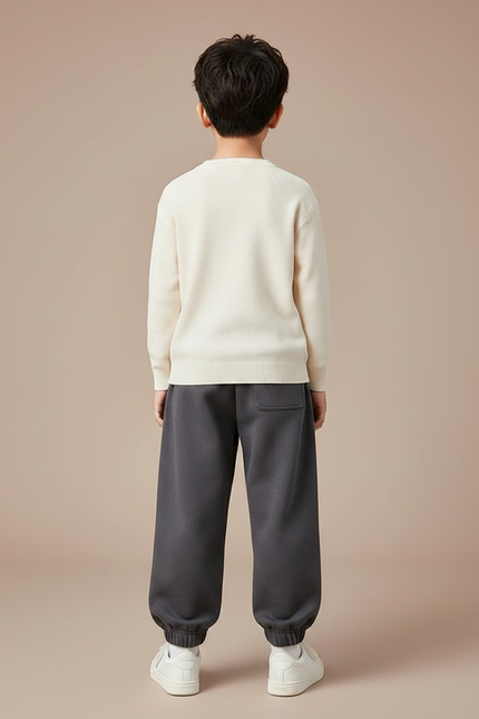 Pantalon Gris Ample Rayures Décontracté Enfant Sport - Molleton - vue 2