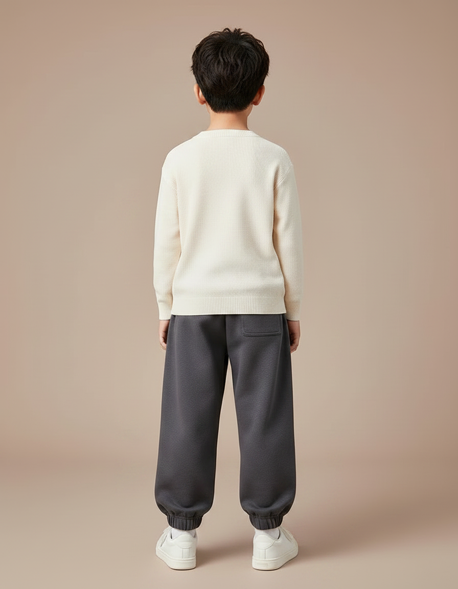 Pantalon Gris Ample Rayures Décontracté Enfant Sport - Molleton - vue 2