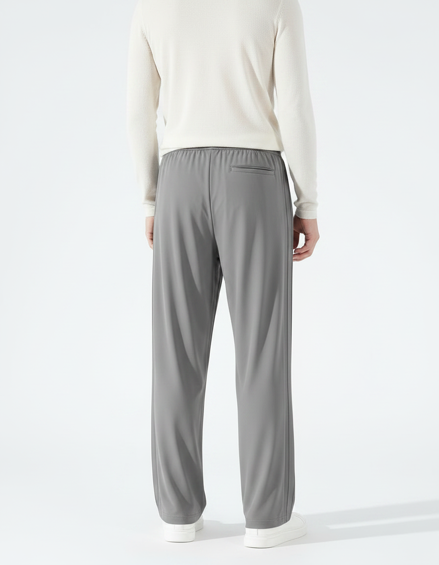 Pantalon Gris Ample Droit Sport Cordon Homme - Polyester - vue 2