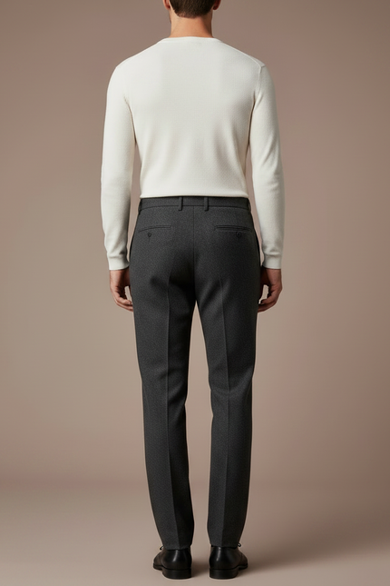 Pantalon De Flanelle Gris Homme - Laine - vue 2