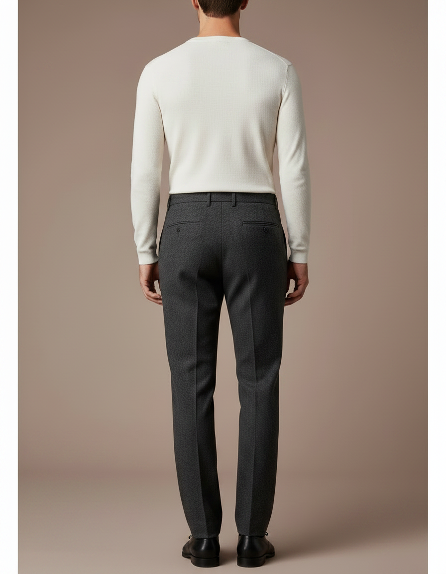 Pantalon De Flanelle Gris Homme - Laine - vue 2