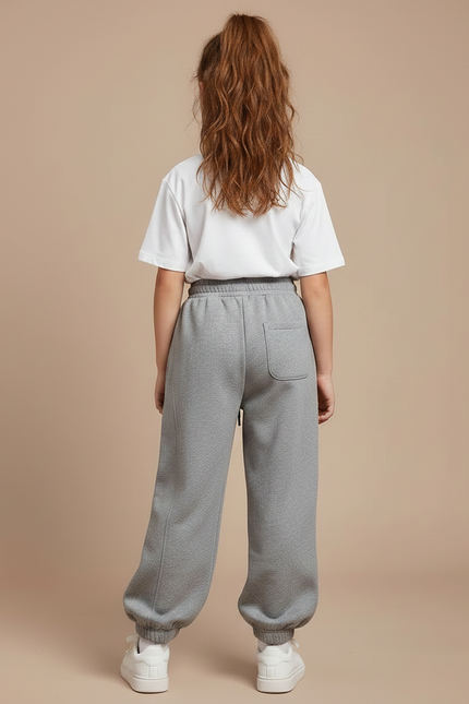 Pantalon Gris Ample Cordon Sport Fille - Molleton - vue 2