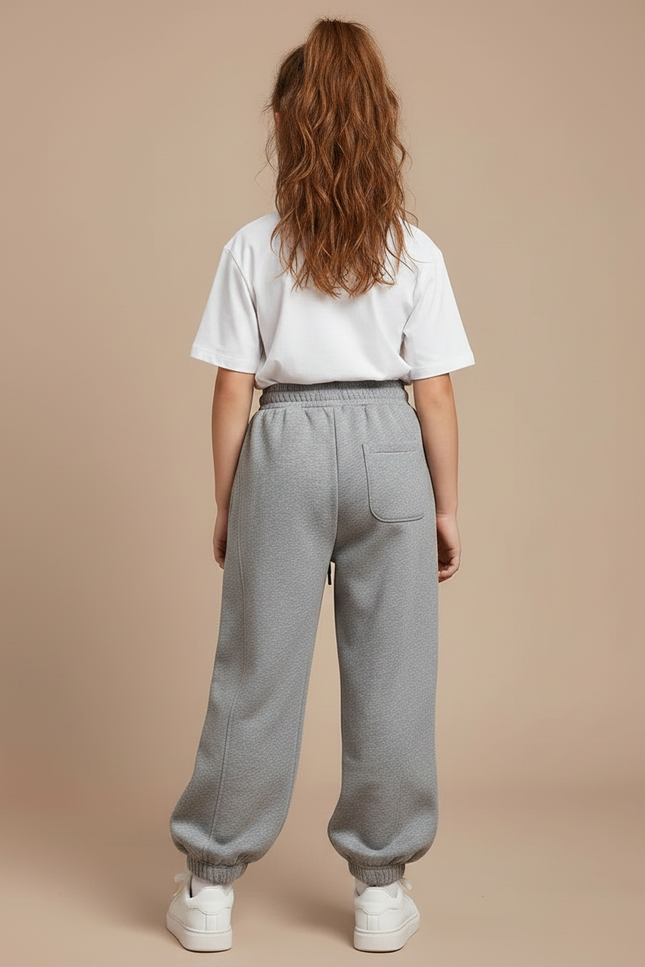 Pantalon Gris Ample Cordon Sport Fille - Molleton - vue 2