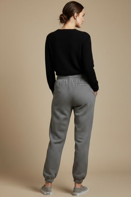 Pantalon Gris Molletonné Confortable Décontracté Jogging Femme - vue 2