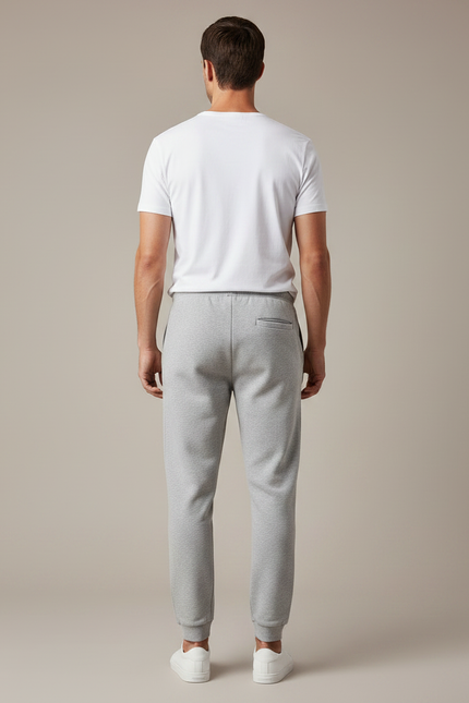 Pantalon Gris Homme Molletonné Droit Cordon Décontracté - vue 2