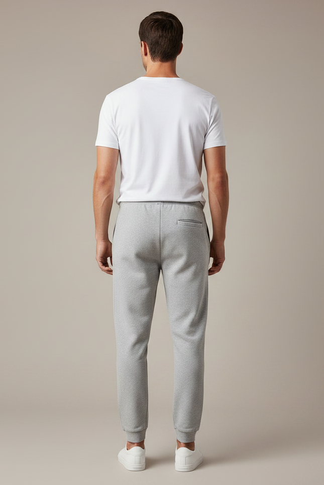 Pantalon Gris Homme Molletonné Droit Cordon Décontracté - vue 2