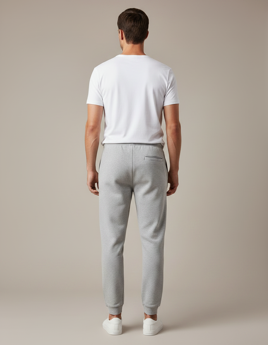 Pantalon Gris Homme Molletonné Droit Cordon Décontracté - vue 2