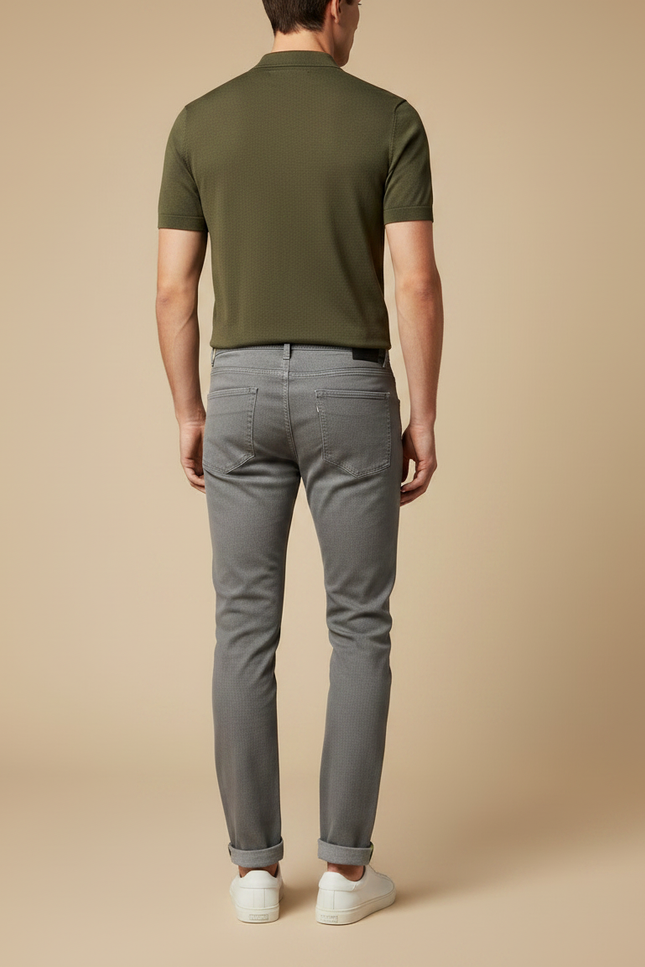 Pantalon Gris Slim Coton Décontracté Homme - vue 2
