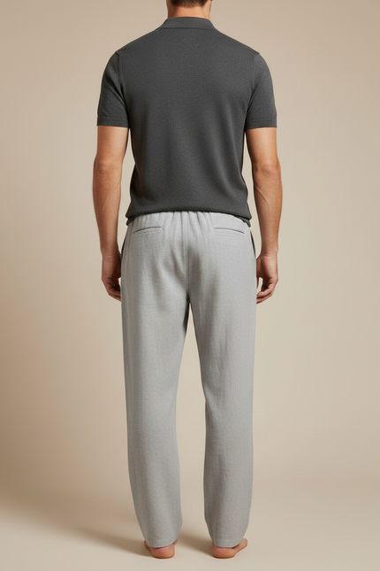 Pantalon Homme Lin Gris - vue 2