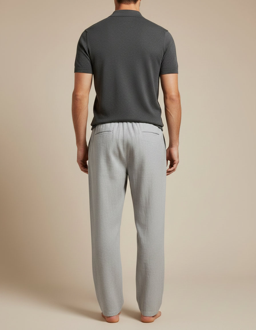 Pantalon Homme Lin Gris - vue 2