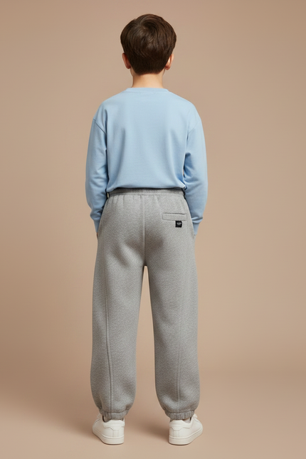 Pantalon Gris Ample Coton Enfant Sport Décontracté - Molleton - vue 2