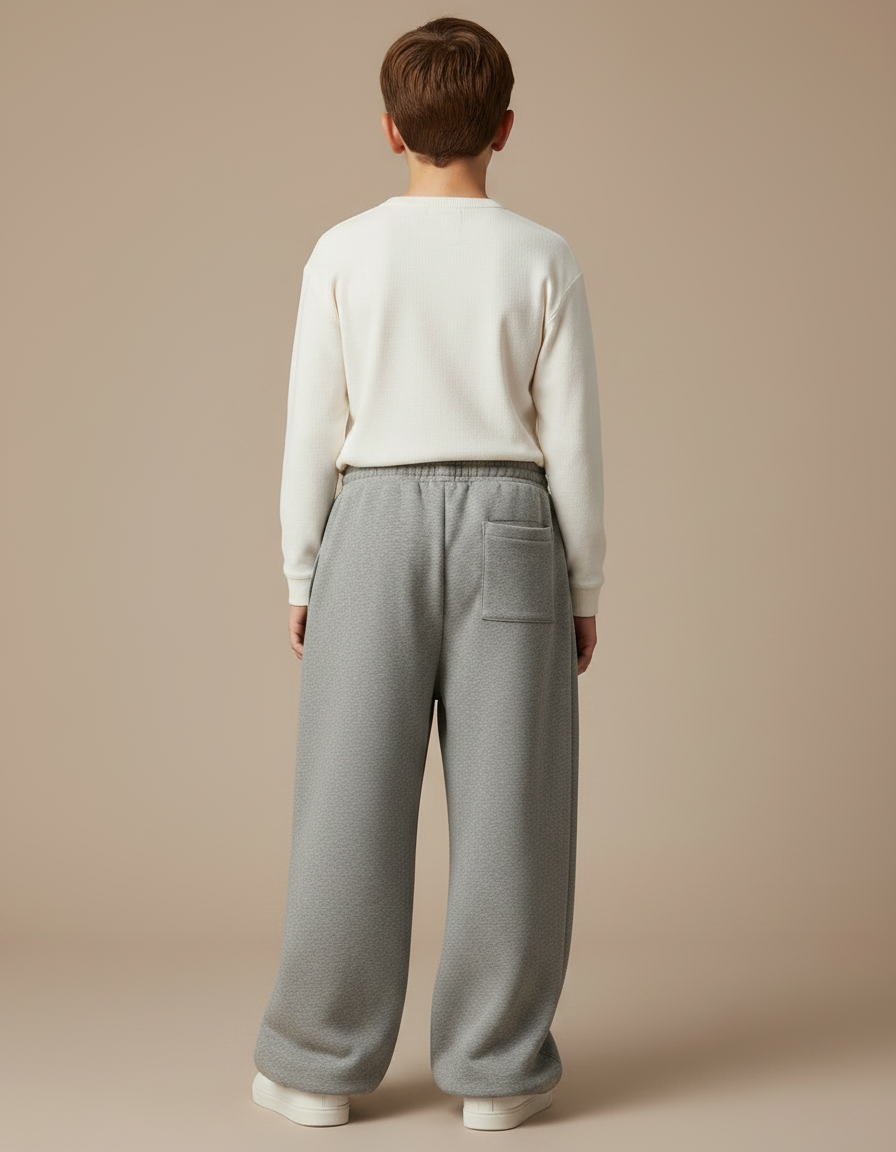 Pantalon Gris Molletonné Ample Décontracté Enfant - vue 2