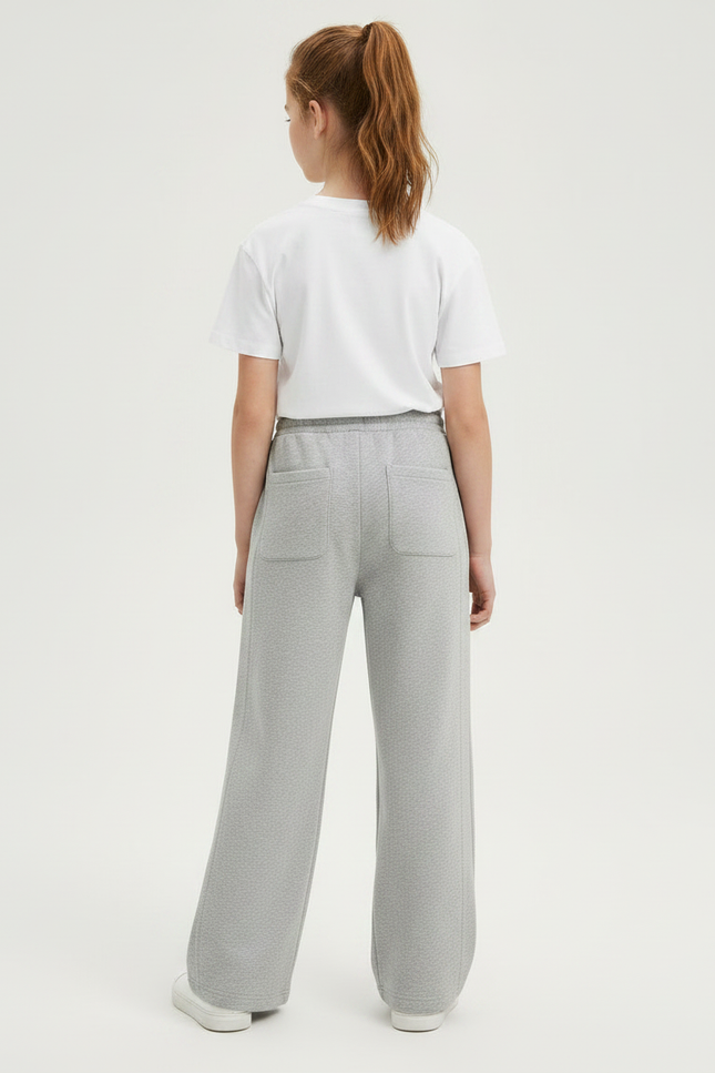 Pantalon Gris Enfant Molleton Ample Décontracté Confortable - vue 2