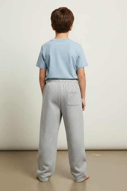 Pantalon Gris Molletonné Enfant Décontracté Ample Confortable - vue 2