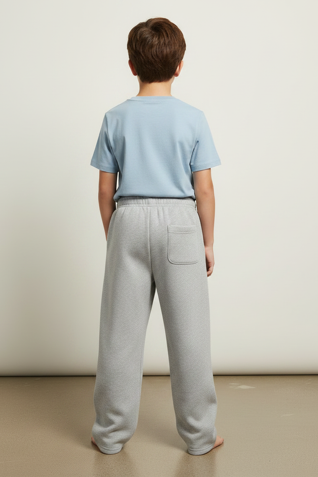Pantalon Gris Molletonné Enfant Décontracté Ample Confortable - vue 2