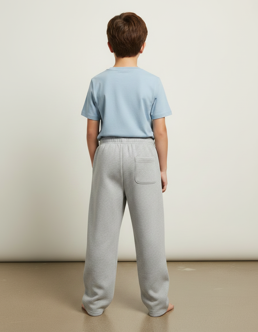 Pantalon Gris Molletonné Enfant Décontracté Ample Confortable - vue 2