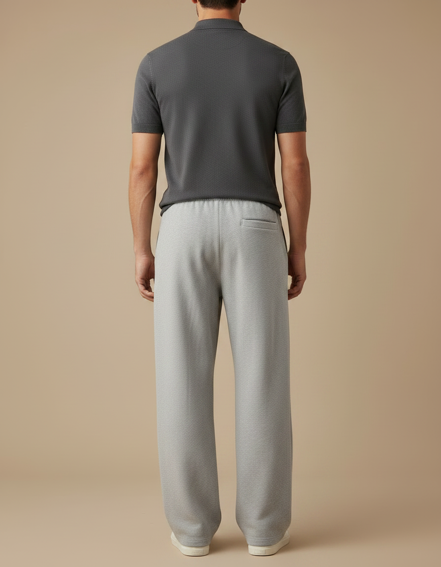Pantalon Gris Ample Décontracté Sport Coton Homme - Molleton - vue 2