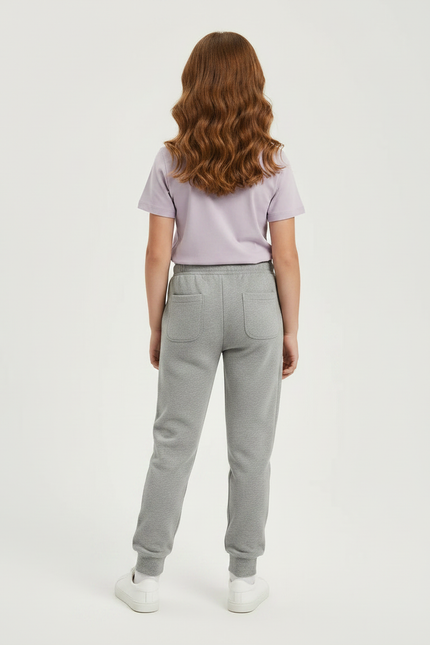 Pantalon Gris Molletonné Uni Confortable Décontracté - vue 2