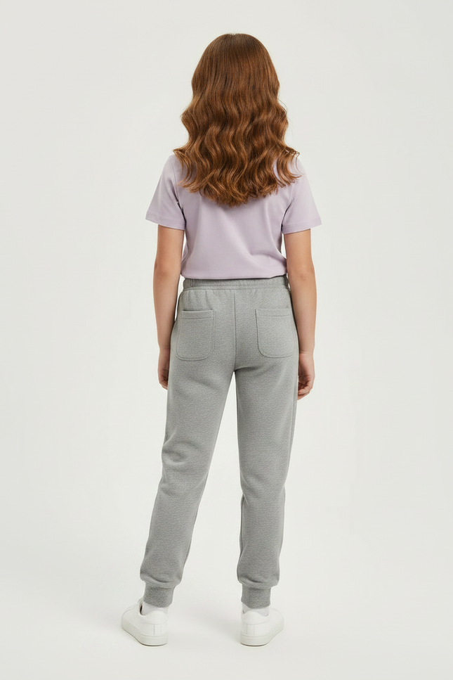 Pantalon Gris Molletonné Uni Confortable Décontracté - vue 2