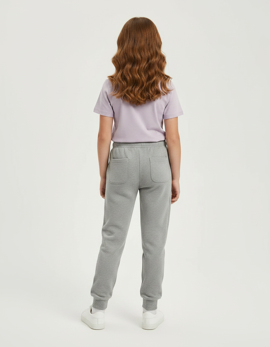 Pantalon Gris Molletonné Uni Confortable Décontracté - vue 2