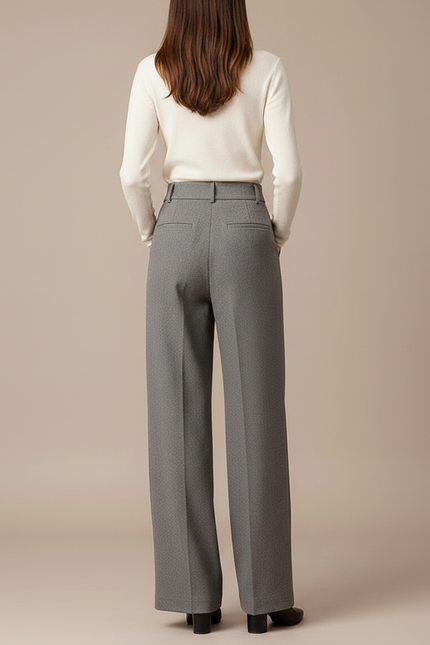 Pantalon Large Femme Gris - Laine - vue 2