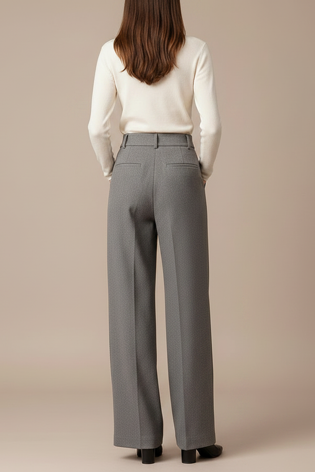Pantalon Large Femme Gris - Laine - vue 2