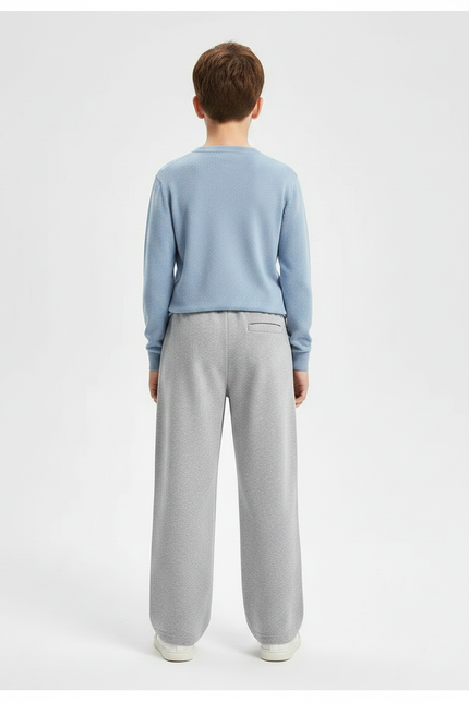 Pantalon Gris Coton Ample Décontracté Sport Enfant - Molleton - vue 2