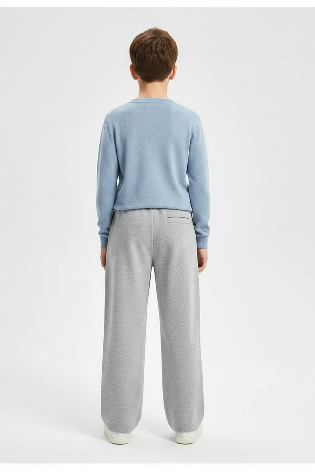 Pantalon Gris Coton Ample Décontracté Sport Enfant - Molleton - vue 2