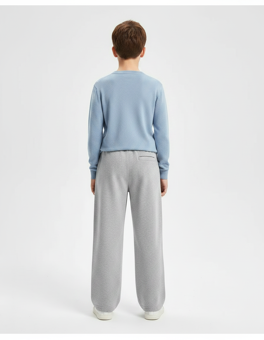 Pantalon Gris Coton Ample Décontracté Sport Enfant - Molleton - vue 2