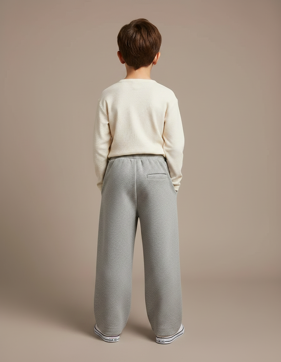 Pantalon Gris Ample Décontracté Enfant Molletonné - vue 2