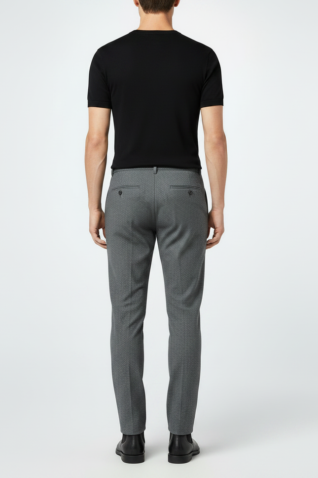 Pantalon Gris Pied De Poule - Laine - vue 2