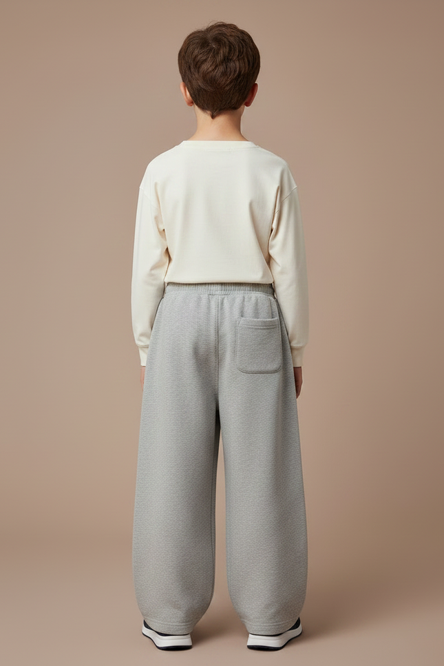 Pantalon Gris Ample Décontracté Garçon Molleton Côtelé - vue 2