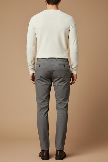 Pantalon Gris Homme Slim Fit Décontracté Élégant - Gabardine - vue 2