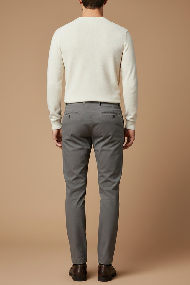 Pantalon Gris Homme Slim Fit Décontracté Élégant - Gabardine - vue 2