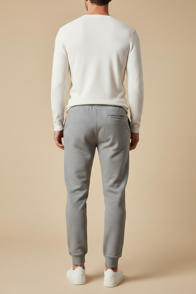 Pantalon Gris Cordon De Serrage Jogging Homme - Molleton - vue 2