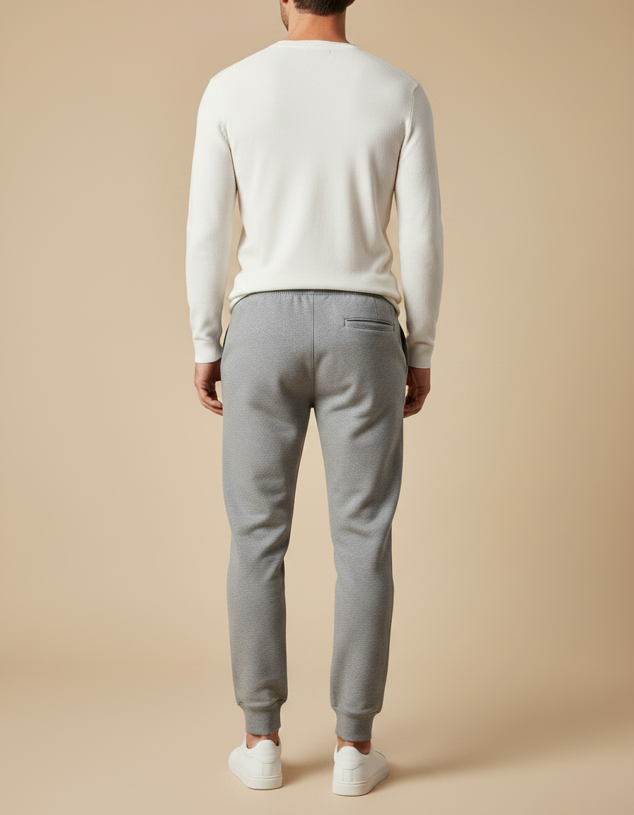 Pantalon Gris Cordon De Serrage Jogging Homme - Molleton - vue 2