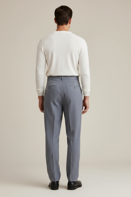 Pantalon Tailleur Gris Clair - Gabardine - vue 2