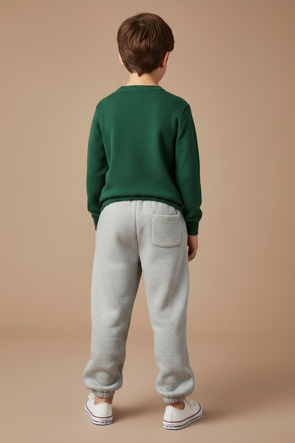 Pantalon Gris Molletonné Jogging Confortable Enfant Sport - vue 2