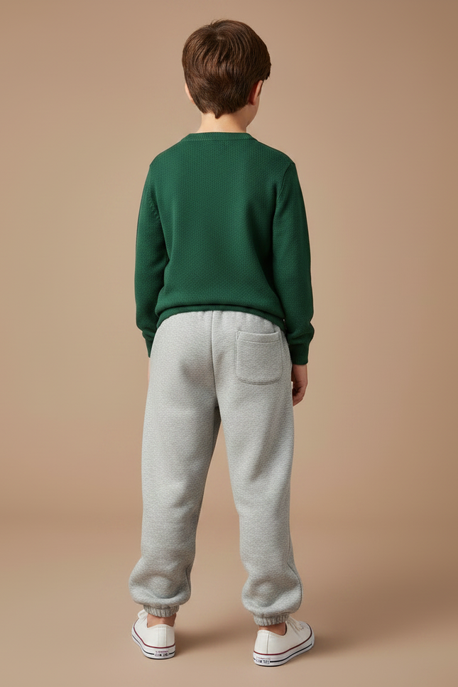 Pantalon Gris Molletonné Jogging Confortable Enfant Sport - vue 2