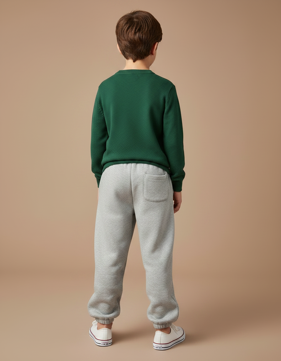 Pantalon Gris Molletonné Jogging Confortable Enfant Sport - vue 2