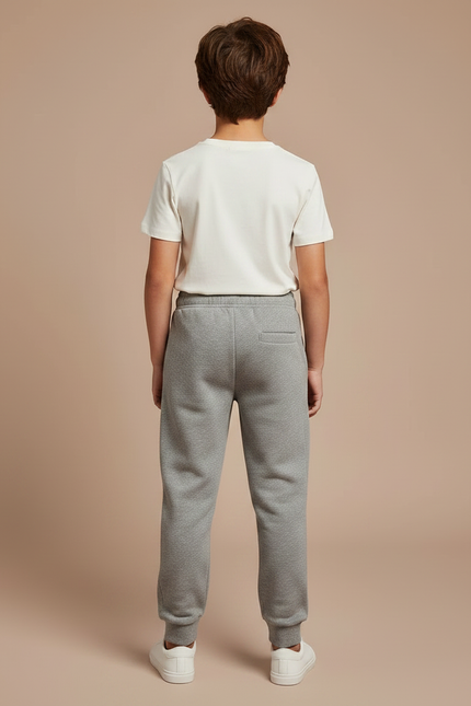 Pantalon Gris Molletonné Jogging Enfant Logo - vue 2