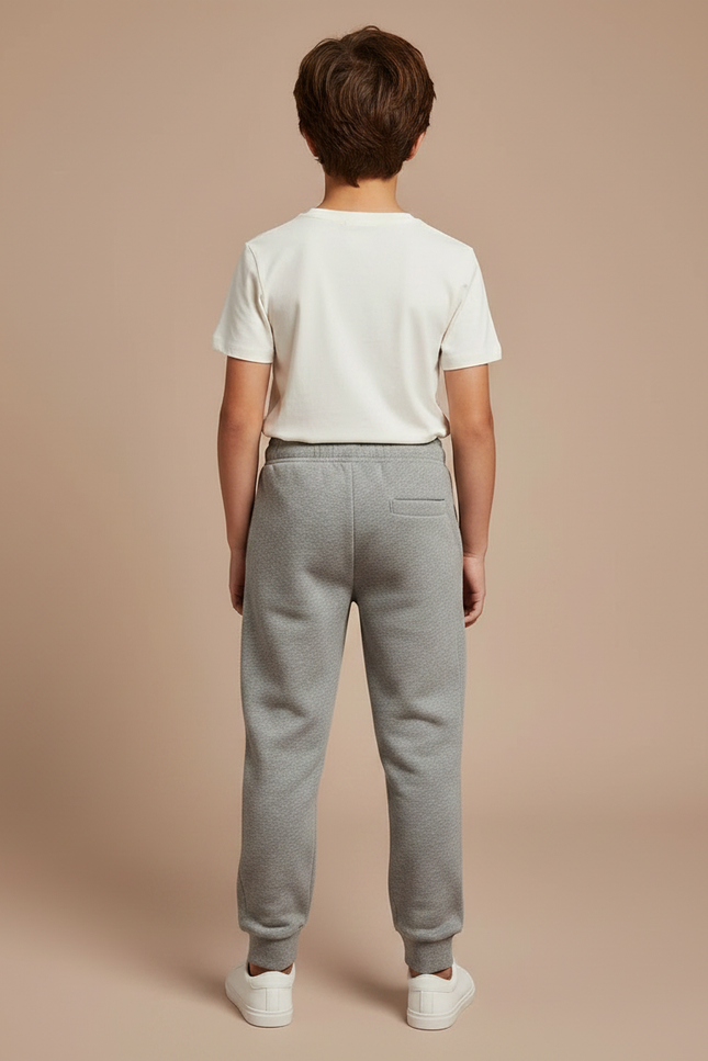 Pantalon Gris Molletonné Jogging Enfant Logo - vue 2