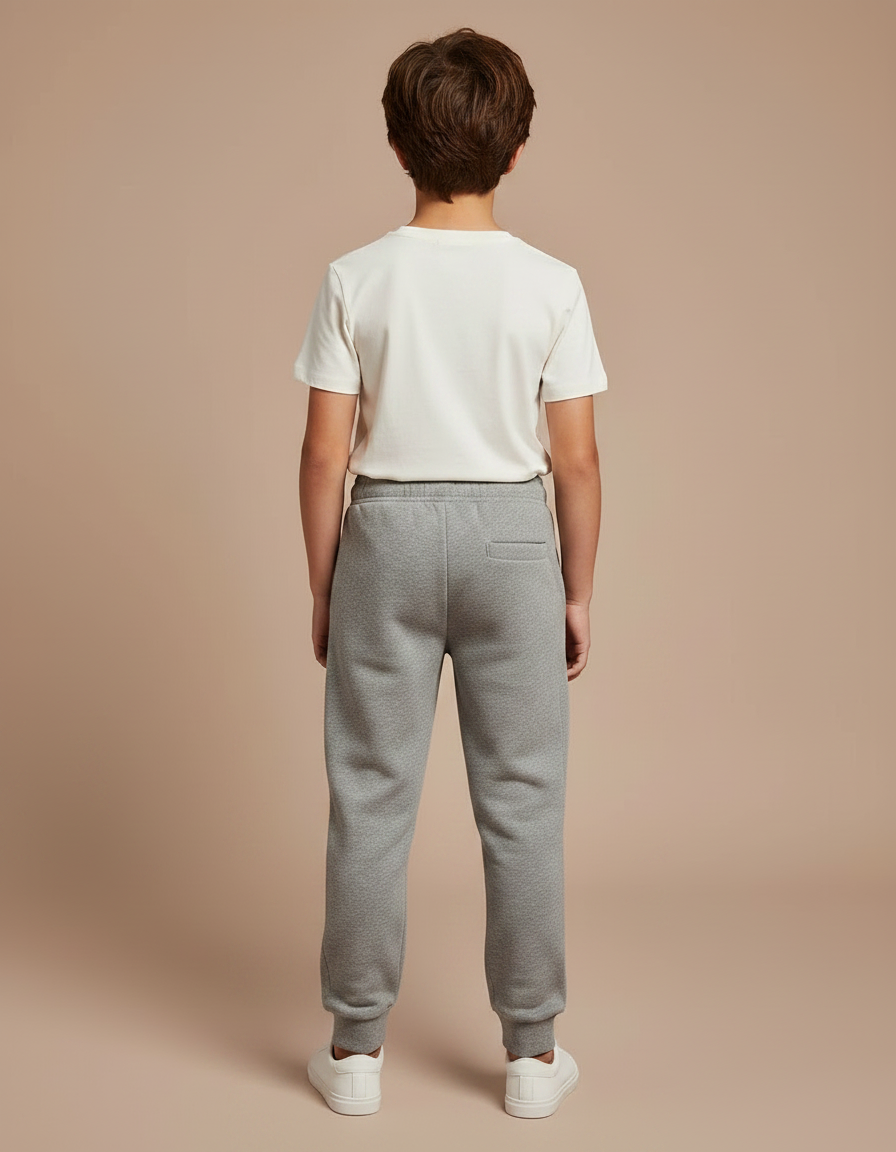 Pantalon Gris Molletonné Jogging Enfant Logo - vue 2