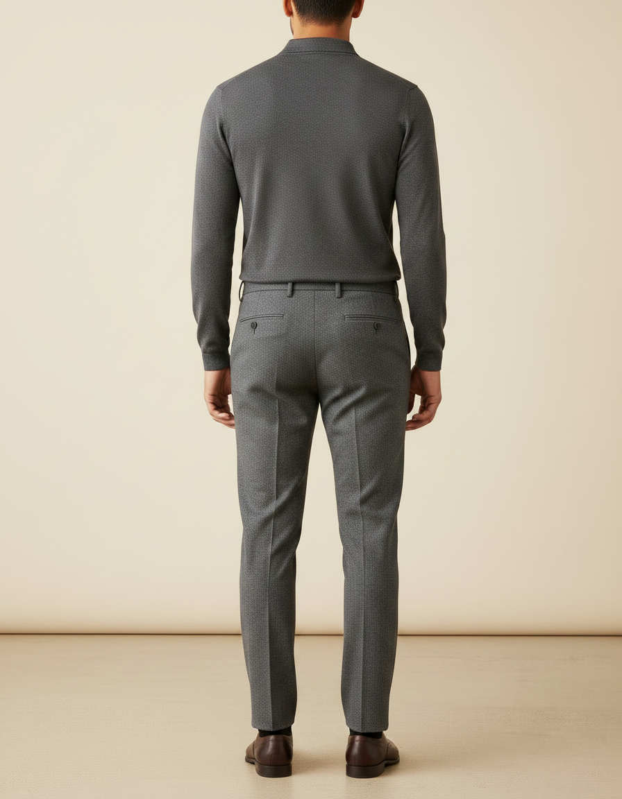 Pantalon De Costume Homme Gris - Laine - vue 2